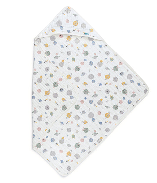 Toalha com Capuz em Musselina - Branco Foguete