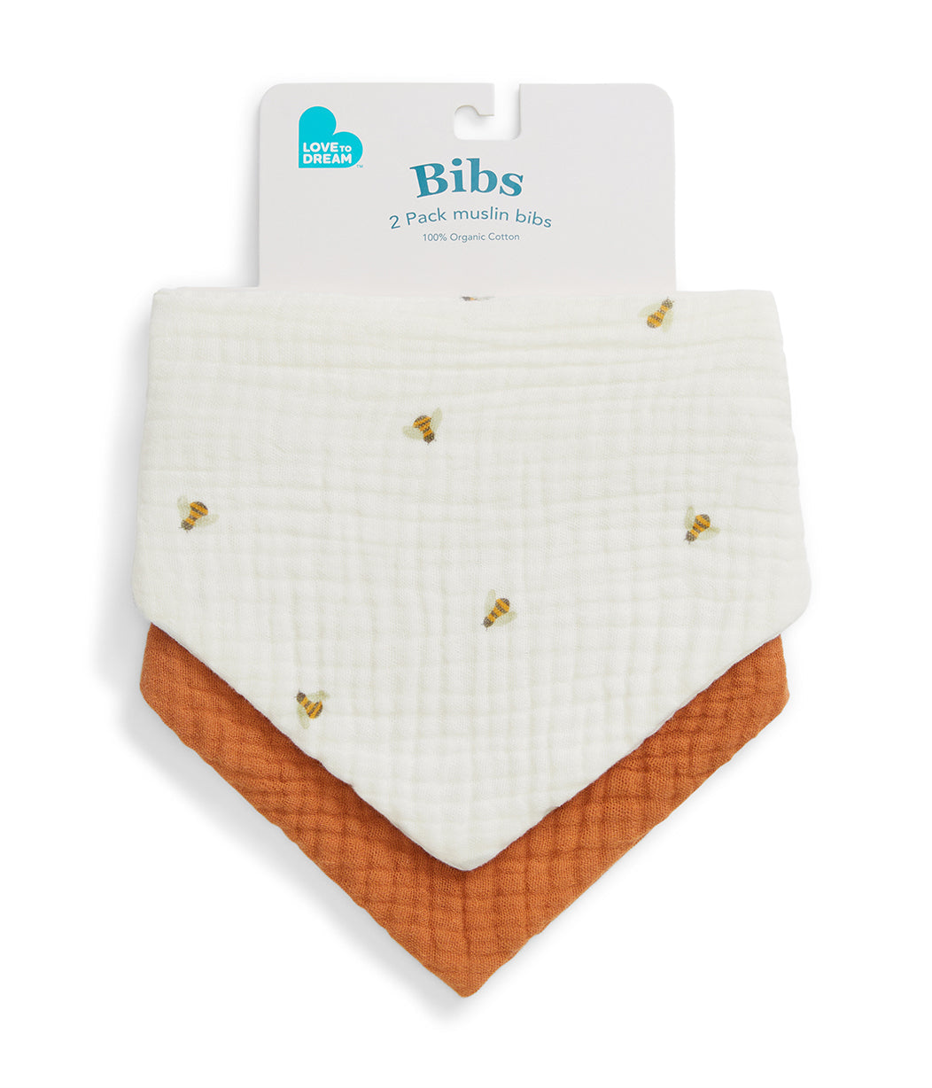 Kit 2 Babadores em Musselina - Creme Abelhinhas