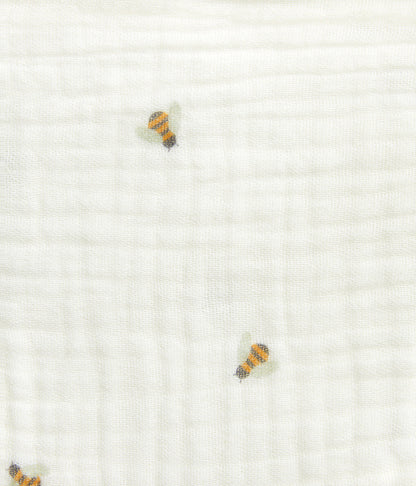 Kit 2 Babadores em Musselina - Creme Abelhinhas
