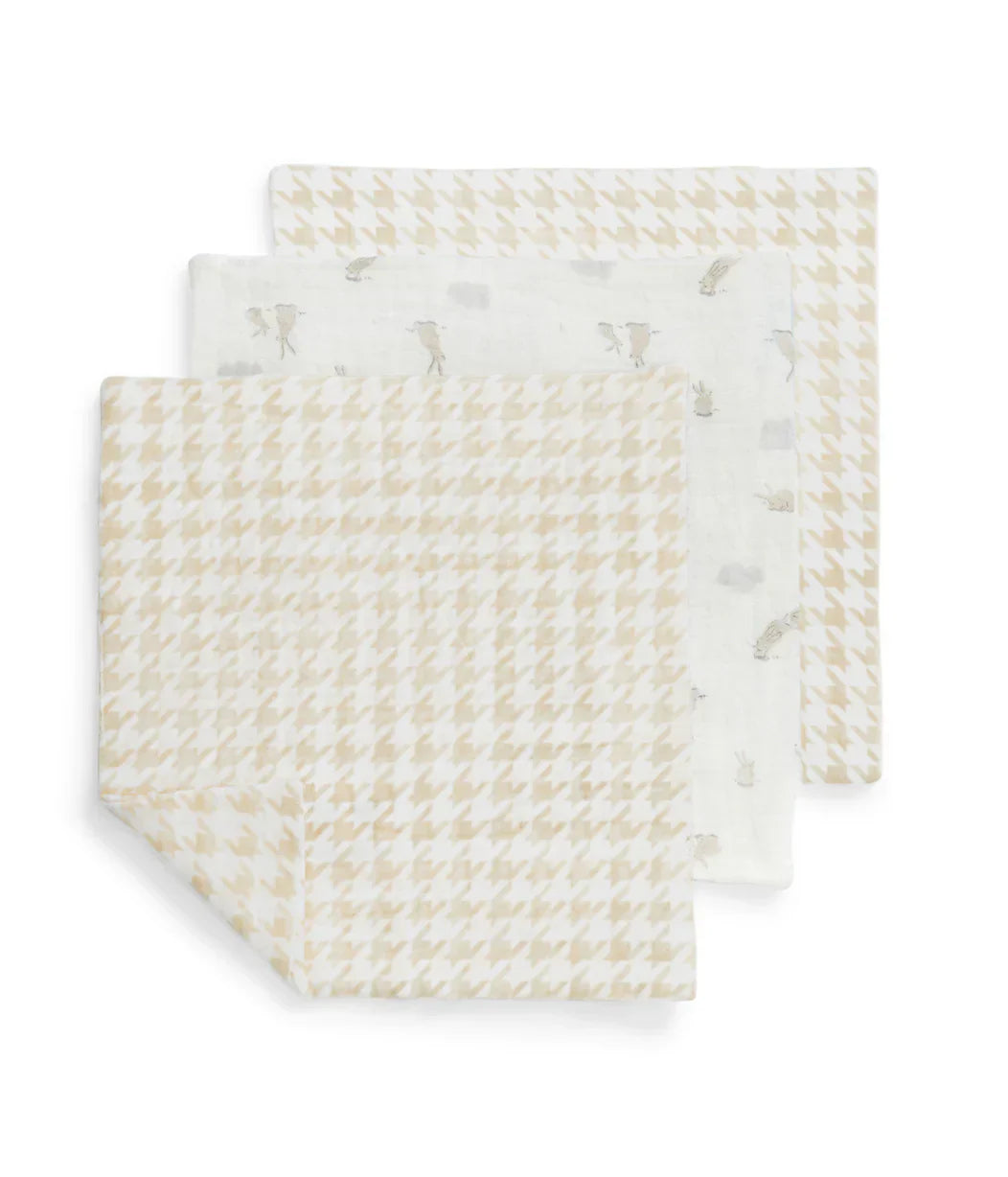 Kit Banho Bebê - Toalha com Capuz e Paninhos - Pied-de-Poule