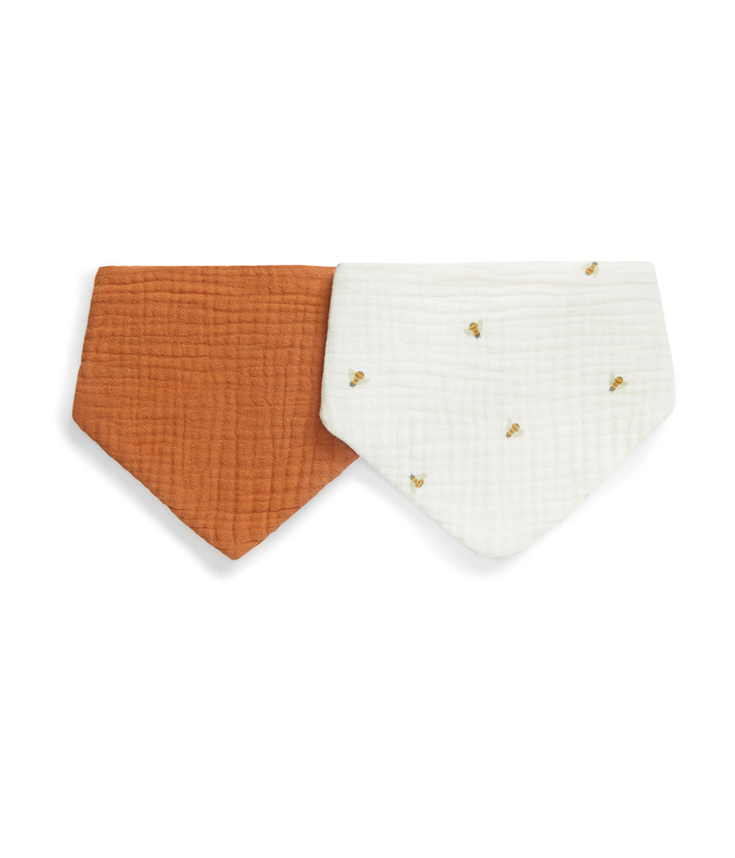Kit 2 Babadores em Musselina - Creme Abelhinhas