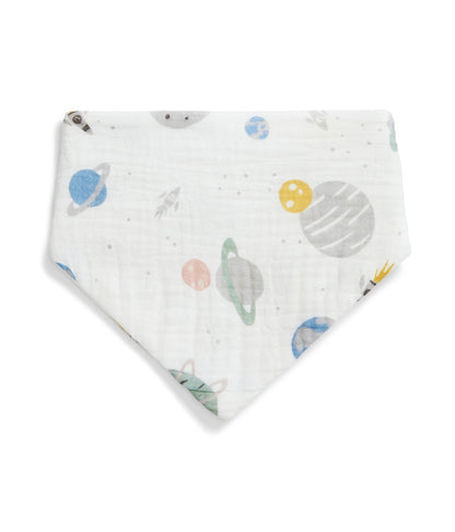 Kit 2 Babadores em Musselina - Azul Tempestade Foguete