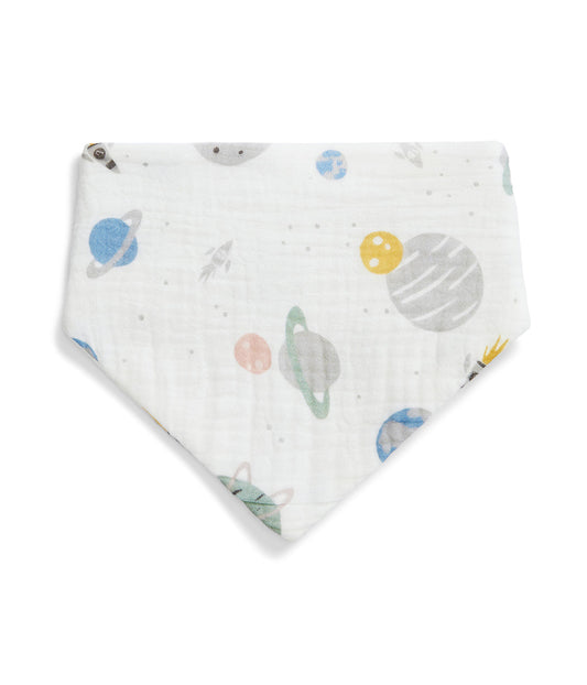 Kit 2 Babadores em Musselina - Azul Tempestade Foguete