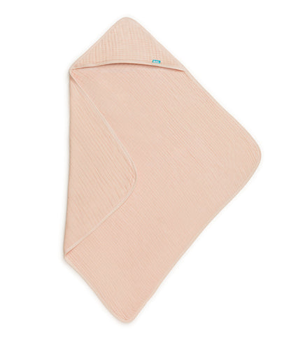 Toalha com Capuz em Musselina - Rosa Blush