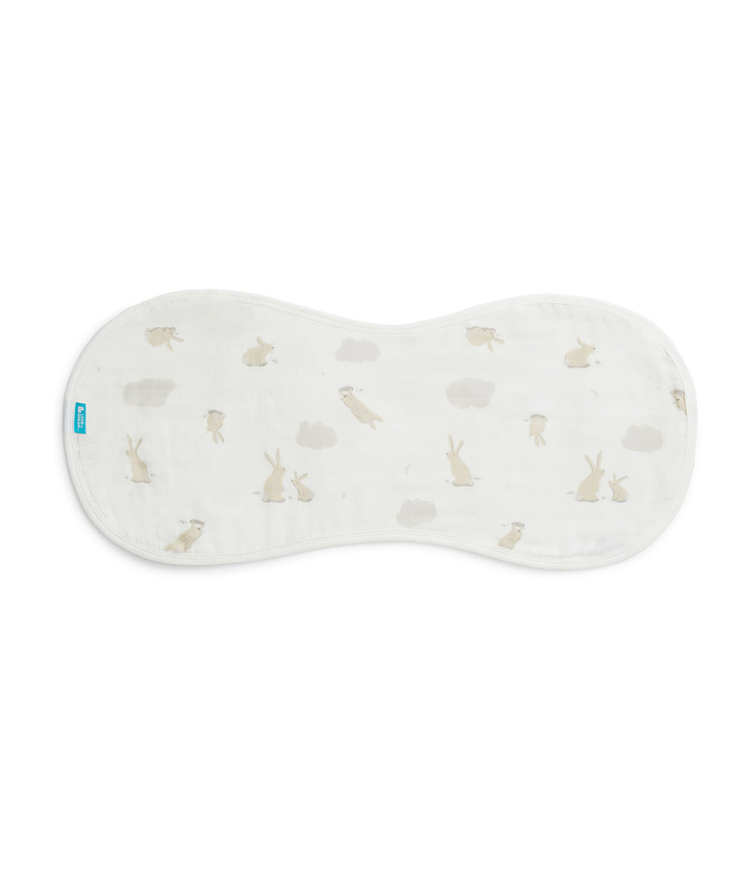 Kit 2 Paninhos de Boca em Musselina - Branco Coelhinhos nas Nuvens