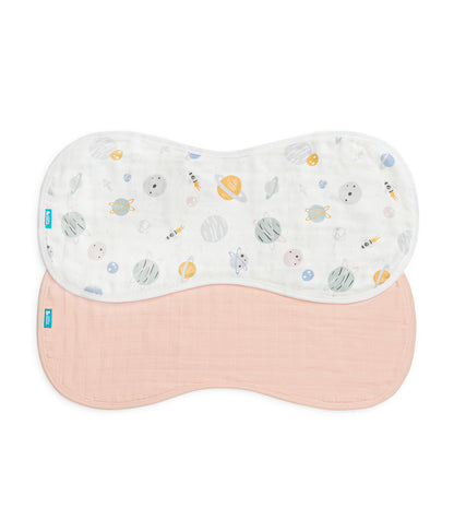 Kit 2 Paninhos de Boca em Musselina - Rosa Blush Foguete