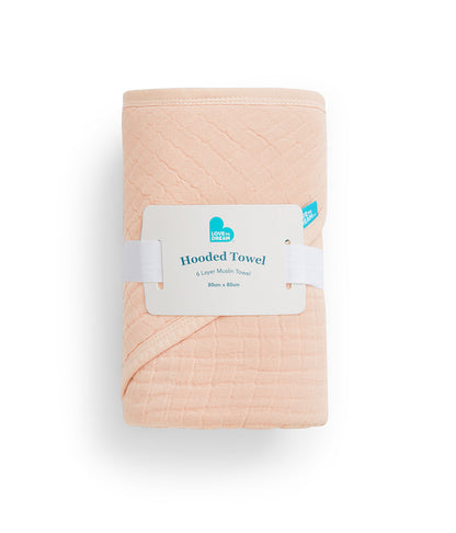 Toalha com Capuz em Musselina - Rosa Blush