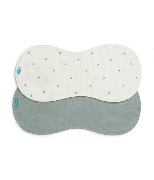 Kit 2 Paninhos de Boca em Musselina - Creme Abelhinhas